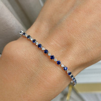 2.54 Ct.Tw. Sapphire 14K White Gold bracelet