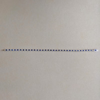 2.54 Ct.Tw. Blue Sapphire and Natural Diamond Tennis/Line Bracelet, 14K White Gold Image