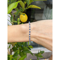 2.54 Ct.Tw. Blue Sapphire and Natural Diamond Tennis/Line Bracelet, 14K White Gold Life Style
