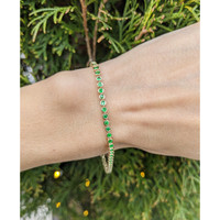 1.41 Ct.Tw. Emerald Tennis/Line Bracelet, 14K Yellow Gold Life Style