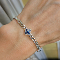 0.20 Ct.Tw. Sapphire 14K White Gold bracelet