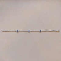 0.20 Ct.Tw. Blue Sapphire Accent Stones Bracelet, 14K White Gold Image
