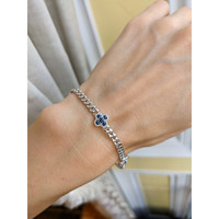 0.20 Ct.Tw. Blue Sapphire Accent Stones Bracelet, 14K White Gold Life Style