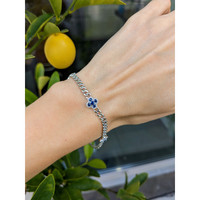 0.20 Ct.Tw. Blue Sapphire Accent Stones Bracelet, 14K White Gold Life Style