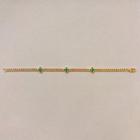 0.14 Ct.Tw. Emerald Emerald Accent Stones Bracelet, 14K Yellow Gold Life Style