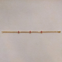 0.25 Ct.Tw. Ruby Ruby Accent Stones Bracelet, 14K Yellow Gold Image