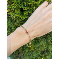 0.25 Ct.Tw. Ruby Ruby Accent Stones Bracelet, 14K Yellow Gold Life Style