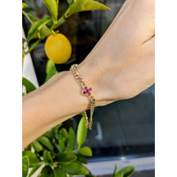 0.25 Ct.Tw. Ruby Ruby Accent Stones Bracelet, 14K Yellow Gold Life Style