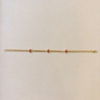 0.25 Ct.Tw. Ruby Ruby Accent Stones Bracelet, 14K Yellow Gold Life Style