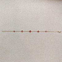 0.42 Ct.Tw. Ruby Ruby Accent Stones Bracelet, 14K Yellow Gold Image