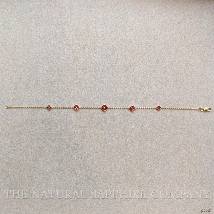 0.42 Ct.Tw. Ruby Accent Stones Bracelet, 14K Yellow Gold