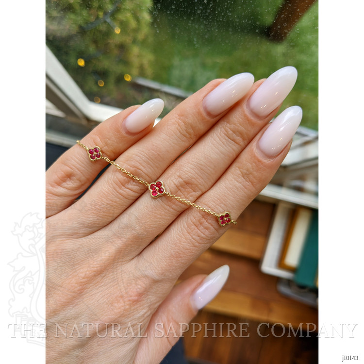 0.42 Ct.Tw. Ruby Accent Stones Bracelet, 14K Yellow Gold