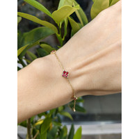 0.42 Ct.Tw. Ruby Ruby Accent Stones Bracelet, 14K Yellow Gold Life Style