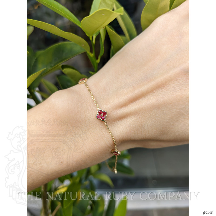 0.42 Ct.Tw. Ruby Accent Stones Bracelet, 14K Yellow Gold