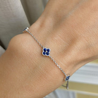 0.22 Ct.Tw. Sapphire 14K White Gold bracelet