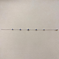 0.22 Ct.Tw. Blue Sapphire Accent Stones Bracelet, 14K White Gold Image