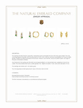 0.30 Ct.Tw.Total Carat Weight Emerald and Natural Diamond Hoops Earrings, 14K Yellow Gold Appraisal