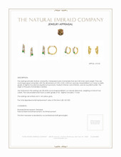 0.30 Ct.Tw. Emerald Natural Diamond Hoops Earrings, 14K Yellow Gold Appraisal