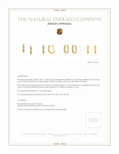 0.24 Ct.Tw. Emerald Natural Diamond Hoops Earrings, 14K Yellow Gold Appraisal