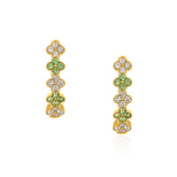 0.24 Ct.Tw. Emerald Natural Diamond Hoops Earrings, 14K Yellow Gold Video