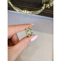 0.24 Ct.Tw. Emerald Natural Diamond Hoops Earrings, 14K Yellow Gold Life Style