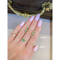 0.24 Ct.Tw. Emerald Natural Diamond Hoops Earrings, 14K Yellow Gold Life Style
