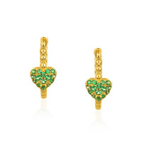 0.25 Ct.Tw. Emerald Hoops Earrings, 14K Yellow Gold Video