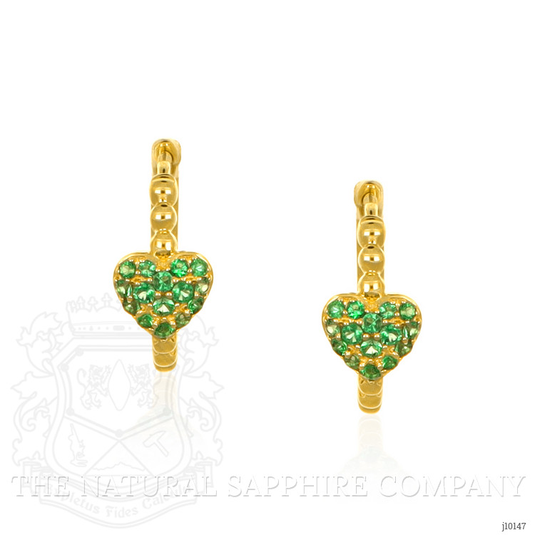 0.25 Ct.Tw. Emerald Hoops Earrings, 14K Yellow Gold