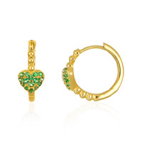 0.25 Ct.Tw. Emerald Hoops Earrings, 14K Yellow Gold Image