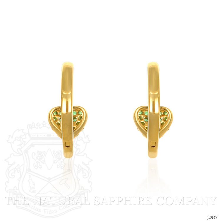 0.25 Ct.Tw. Emerald Hoops Earrings, 14K Yellow Gold