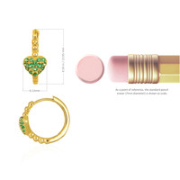 0.25 Ct.Tw. Emerald Hoops Earrings, 14K Yellow Gold Image