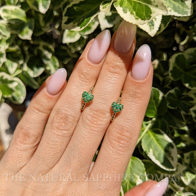 0.25 Ct.Tw. Emerald Hoops Earrings, 14K Yellow Gold