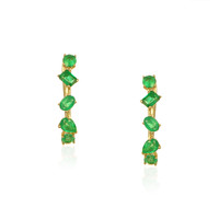 1.07 Ct.Tw. Emerald Hoops Earrings, 14K Yellow Gold Video