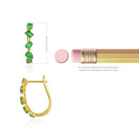 1.07 Ct.Tw. Emerald Hoops Earrings, 14K Yellow Gold Image