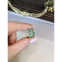 1.07 Ct.Tw. Emerald Hoops Earrings, 14K Yellow Gold Life Style