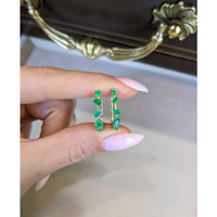 1.07 Ct.Tw. Emerald Hoops Earrings, 14K Yellow Gold Life Style