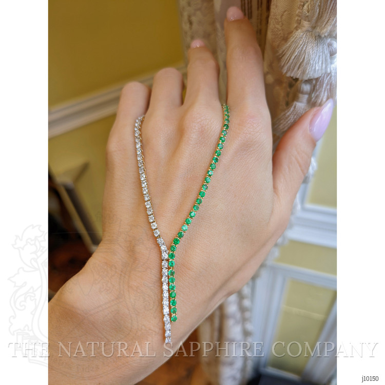 3.88 Ct. Emerald Natural Diamond Pave Necklace, 14K Yellow Gold