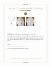 4.67 Ct. Blue Sapphire and Natural Diamond Pave Necklace, 14K White Gold Appraisal