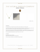 0.06 Ct. Emerald and Natural Diamond Pave Necklace, 14K Yellow Gold Appraisal