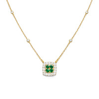 0.06 Ct. Emerald 14K Yellow Gold necklace