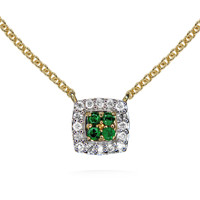 0.06 Ct. Emerald Yellow Gold necklace