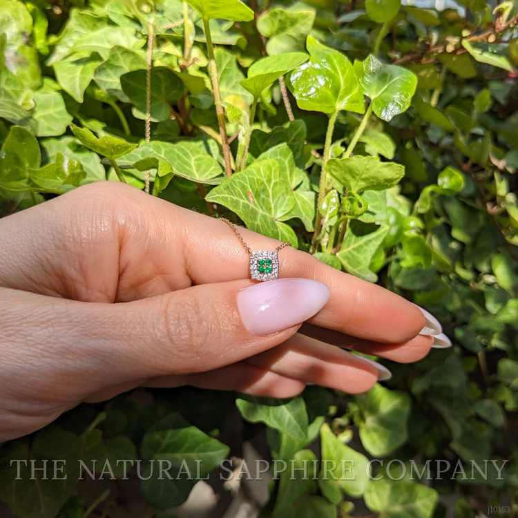 0.06 Ct. Emerald Natural Diamond Pave Necklace, 14K Yellow Gold