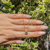0.06 Ct. Emerald Natural Diamond Pave Necklace, 14K Yellow Gold Life Style