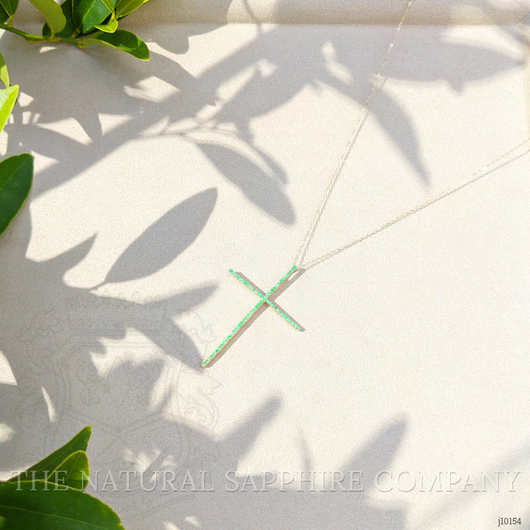 0.29 Ct. Emerald Pave Pendant, 14K Yellow Gold