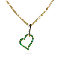 0.10 Ct. Emerald Pave Pendant, 14K Yellow Gold Image