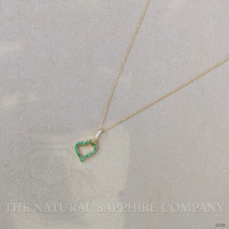 0.10 Ct. Emerald Pave Pendant, 14K Yellow Gold