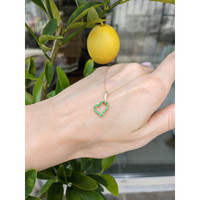 0.10 Ct. Emerald Pave Pendant, 14K Yellow Gold Life Style