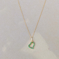 0.10 Ct. Emerald Pave Pendant, 14K Yellow Gold Life Style