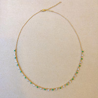 0.93 Ct. Emerald Natural Diamond Accent Stones Necklace, 14K Yellow Gold Life Style