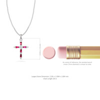 0.24 Ct. Ruby Natural Diamond Pave Pendant, 14K White Gold Image